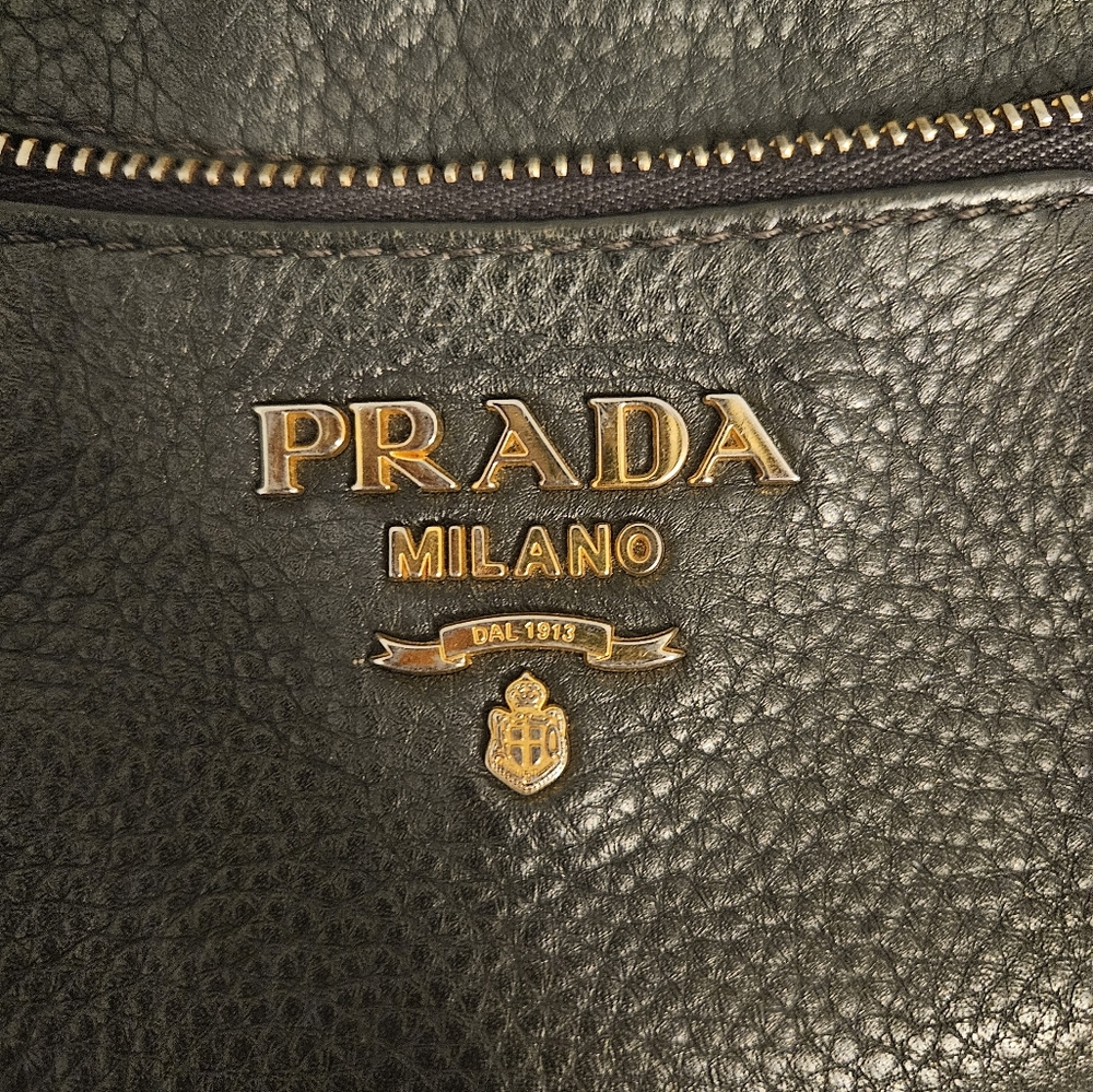 Prada Black Pebbled Leather Belt Bag